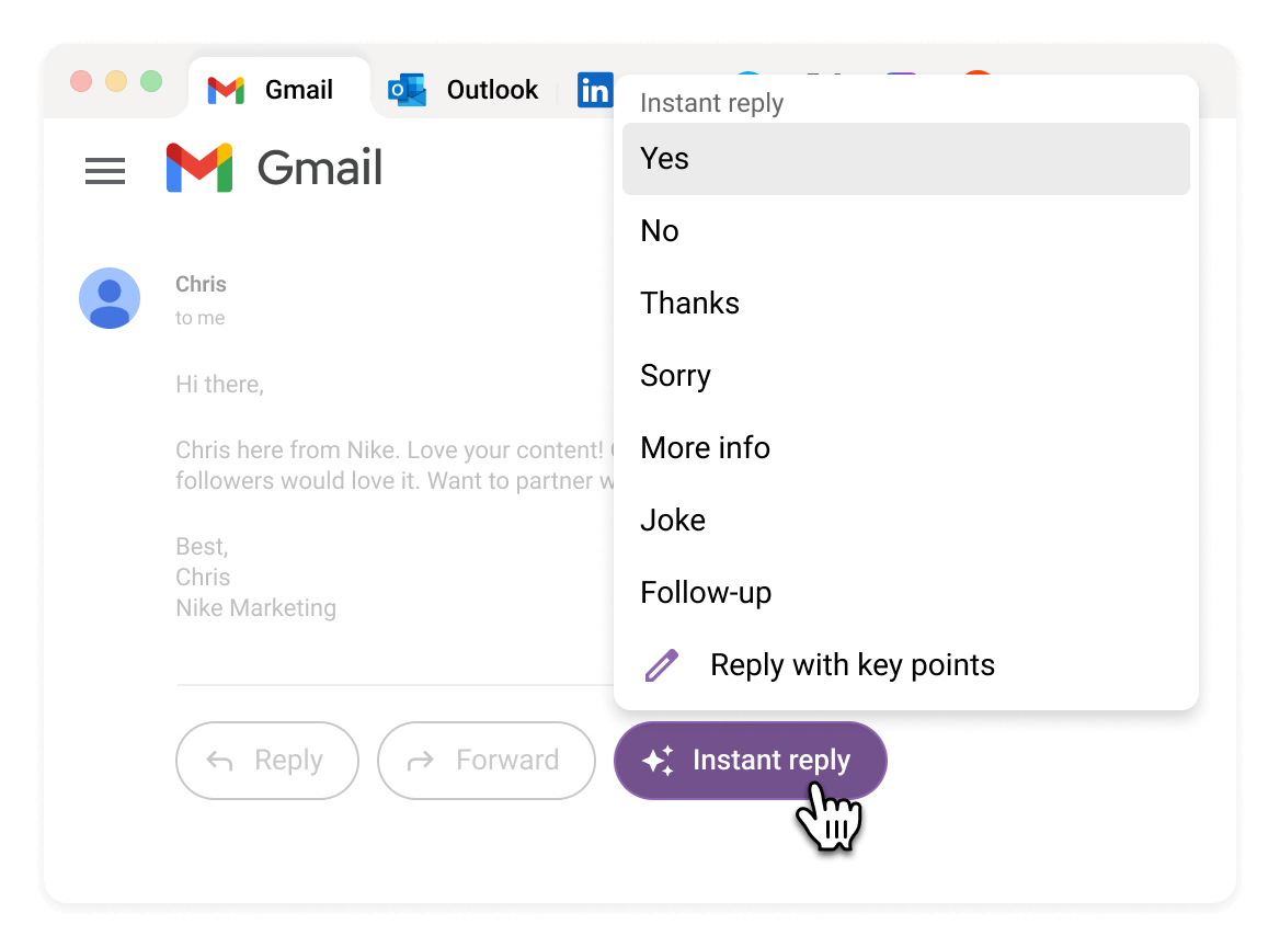 Save time on email correspondence